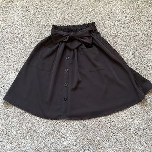Mod Cloth brown knee length skirt with paper bag waist, size sx